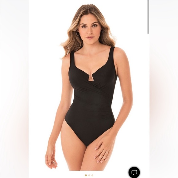 Miraclesuit Must Haves Escape Black One Piece Swimsuit Size 12 - Picture 1 of 7